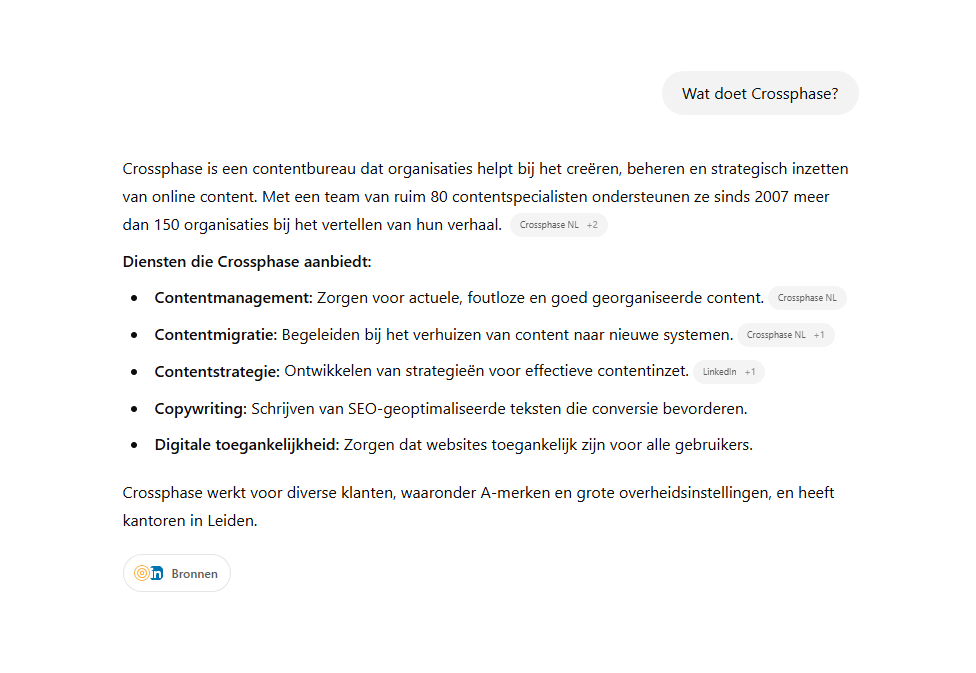 Wat doet Crossphase? Als vraag gesteld aan ChatGPT