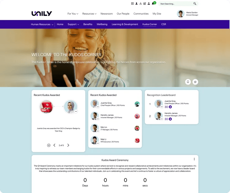 Unily platform